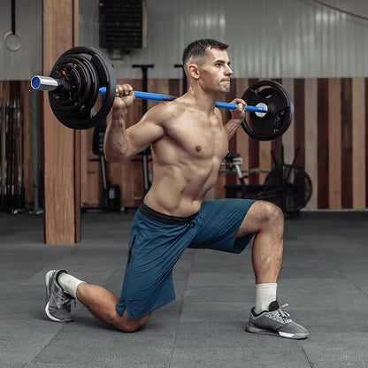 RitFit Barbell Weight Set - 4/6FT Olympic Barbell with Weight Plates (55-115LB Total) - Weightlifting Equipment for Squats, Curls, Deadlifts, Presses, Hip Thrusts