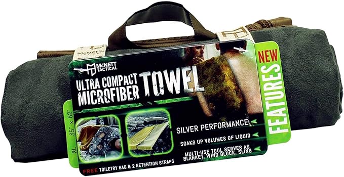 GEAR AID Quick Dry Microfiber Towels - Super Absorbent, Odor-Resistant, Fast Drying with Mesh Bag, Perfect for Camping and Travel, Sizes