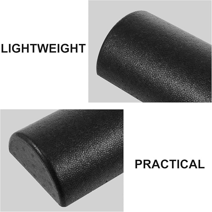 Epp Half-Round Yoga Roller Foam Massage Stick for Muscle, Black 30cm, Fitness Roller for Neck, Arm, Leg Massage and Exercise Therapy