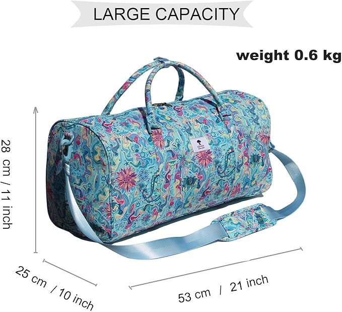 Original Floral Water Resistant Duffel Bag Gym bag Weekender Travel Bag for Gym Beach Travel Daily Bags