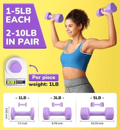 10LBS 20LBS 30LBS Dumbbells Adjustable Dumbbell Set of 2, Hand Weights for Women Men Free Weight Dumbbells Sets for Home Gym & Outdoor Exercise Workout Strength Training Equipments