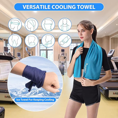 SYOURSELF Cooling Towel, Cooling Towels for Neck,40" x 12"Ice Towel for Instant Cooling Relief, Soft Breathable Chilly Towel, Perfect Yoga, Golf, Sports, Gym, Workout, Athletes Towel (1PC-Dpurple)