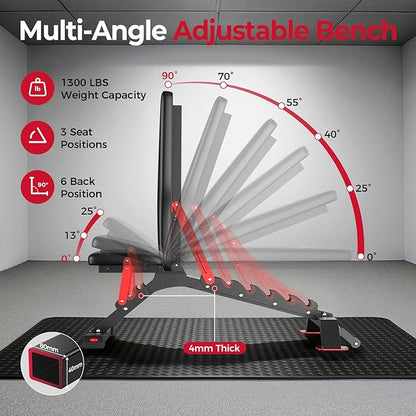 Sportsroyals Squat Rack, LAT Power Cage, Power Rack Multi-Function with Pulley System and Training Attachments for Home Gym