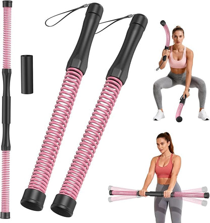 DERACY 2-in-1 Cordless Battle Ropes, Ropeless Battle Ropes for Home Gym, Portable Battle Rope, Home Workout Equipment for Women Men (Pink)