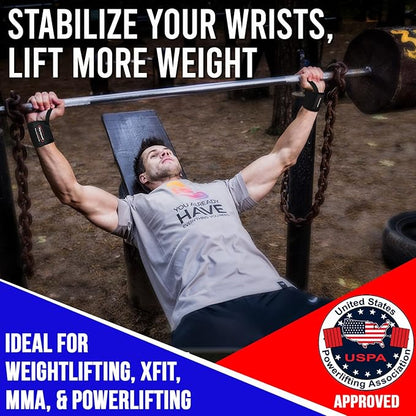 Rip Toned Wrist Wraps for Weightlifting – USPA & USAPL Approved 18" Wrist Straps for Powerlifting – Adjustable, Durable Gym Wraps with Thumb Loop – Maximum Support for Men & Women