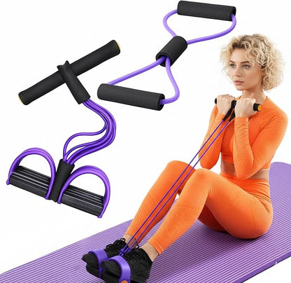 Pedal Resistance Band, 6 Tube Foot Pedal and Handles Resistance Bands Set, Multifunction Pull Up Assistance Bands for Full-Body Strength Training, Home Gym and Travel Workout Equipment