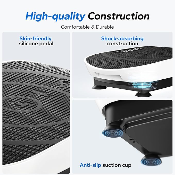 MERACH Vibration Plate Exercise Machine, Whole Body Workout Equipment for Women, Bluetooth and Silicone Pedal, Vibration Plate with Auto Mode, Vibrate Fitness Platform for Home