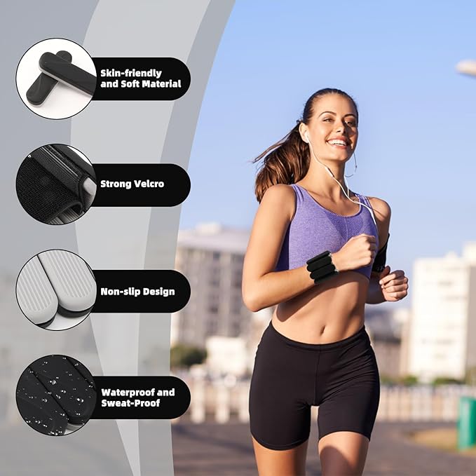 Ankle Weights for Women Men, Silicone Wrist Weights Set of 2 - Wearable Leg Weights/Arm Weights Ideal for for Home Gym Workout, Running, Yoga, Pilates, Barre, Exercise, Strength Training