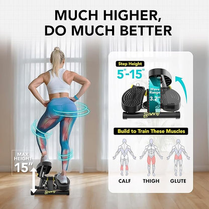ZIWWVY- Mini Twist Stepper, Stepper Machine with 330LBS Weight Capacity, Mini Stepper for Full Body Workout, Adjustable Step Height, Smooth and Quiet, Step Machine for Men Women