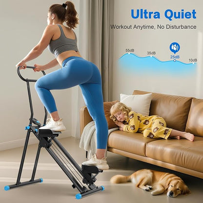 HXD-ERGO Stair Stepper for Home, New Version 6 Adjustable Resistance Vertical Climber Cardio Exercise Machine, Folding Stair Climber for Full Body Workout with Adjustable Handlebar