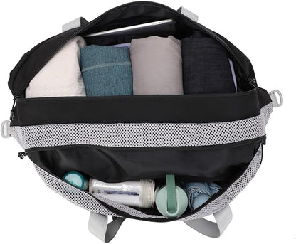 HEAD 45L Black Waterproof Gym Duffel Bag for Women Men, Large Capacity Weekender Overnight Bag with Detachable Strap, Lightweight Travel Tote for Fitness, Yoga & Business Trips