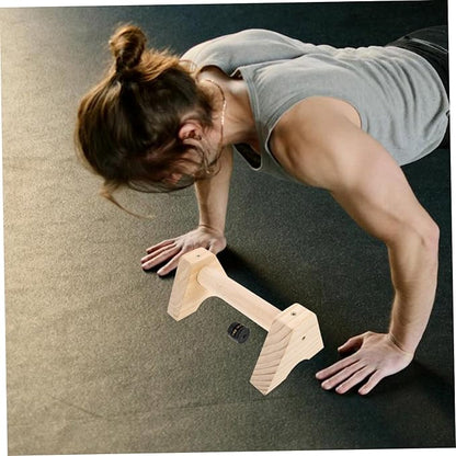 2pcs Wooden Parallettes Bars for Push-ups and Sturdy Wood Stands for Men and Women Versatile Exercise Equipment for Strength Training and Calisthenics