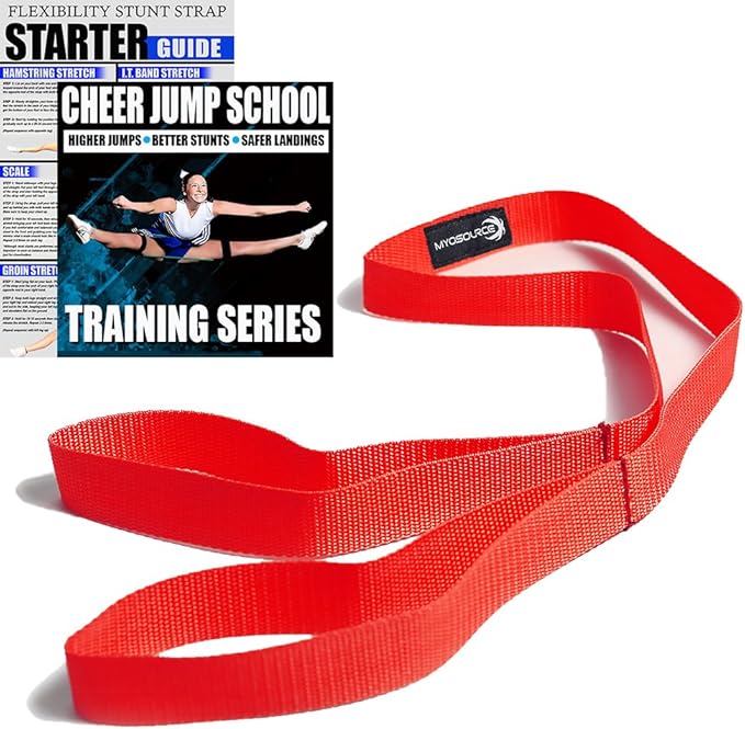 Cheer Kinetic Bands – Leg Resistance Bands for Cheerleaders | Improve Flexibility, Jumps, Stunts & Tumbling | 4-Level Resistance System with 12 Stunt Strap Colors + Digital Training Downloads