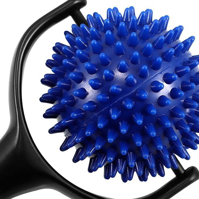Large Spiky Muscle Massage Roller Stick for Yoga and Pilates Black and Blue Tissue Massager Stick for Calf and Muscle Relaxation for Fitness and Running