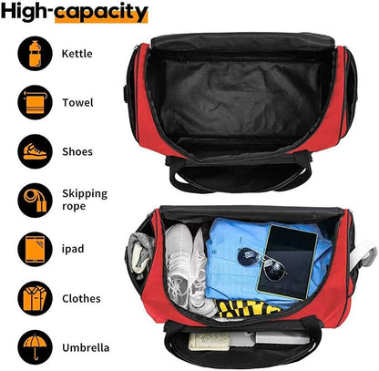 Gym Duffle Bag for Women - 55L Red Large Duffel Bags for Sports, Workout, Traveling, Durable Heavy Duty Duffel Gear Bag