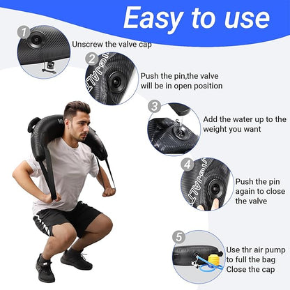 Heavy Aqua Bags-Water weight Bag 38-66Ibs - Ultimate Core Water Weights Aqua Ball-Adjustable Workout Sandbag Alternative for Full Body Exercise, Portable Stability Fitness & Balance Trainer Equipment