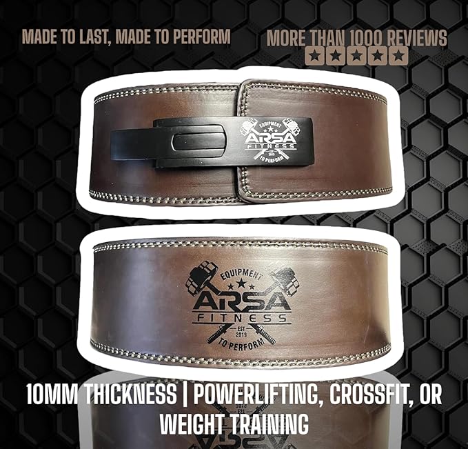 Arsa Fitness Weightlifting Adjustable Lever Belt for Men & Women Color-Changing Real Cow Hide Leather for Powerlifting Back Support Workout Deadlifts Squats 13MM Thickness 4" Width - CHAMELEON