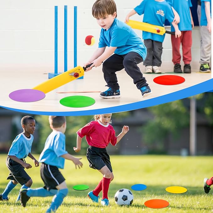 9 inch Spot Markers Flat Field Cones, Non Slip Rubber Agility Markers Flat Field Cones for Soccer Basketball Sports Speed Agility Training （18 pcs）