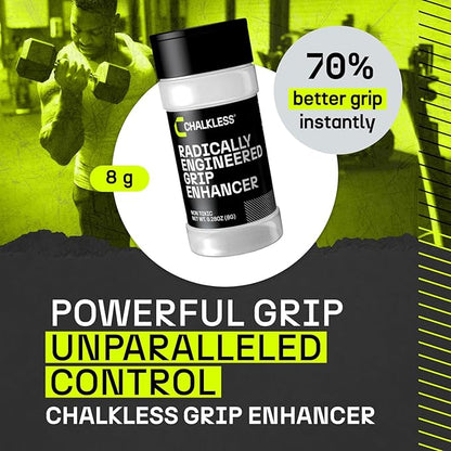 Chalkless Grip Enhancer - Premium Liquid Chalk Alternative & Less Mess Hand Chalk for Weightlifting, Powerlifting, Yoga, Gaming, Climbing, and More, Non-Toxic Long-Lasting & Reliable