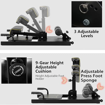 Sissy Squat Machine,SPORFIT Deep Squat Machine,Adjustable Leg Strength Training Machines,Multi-Function Equipment for Sit-up&Push-up&Plank Workout for Home Gym