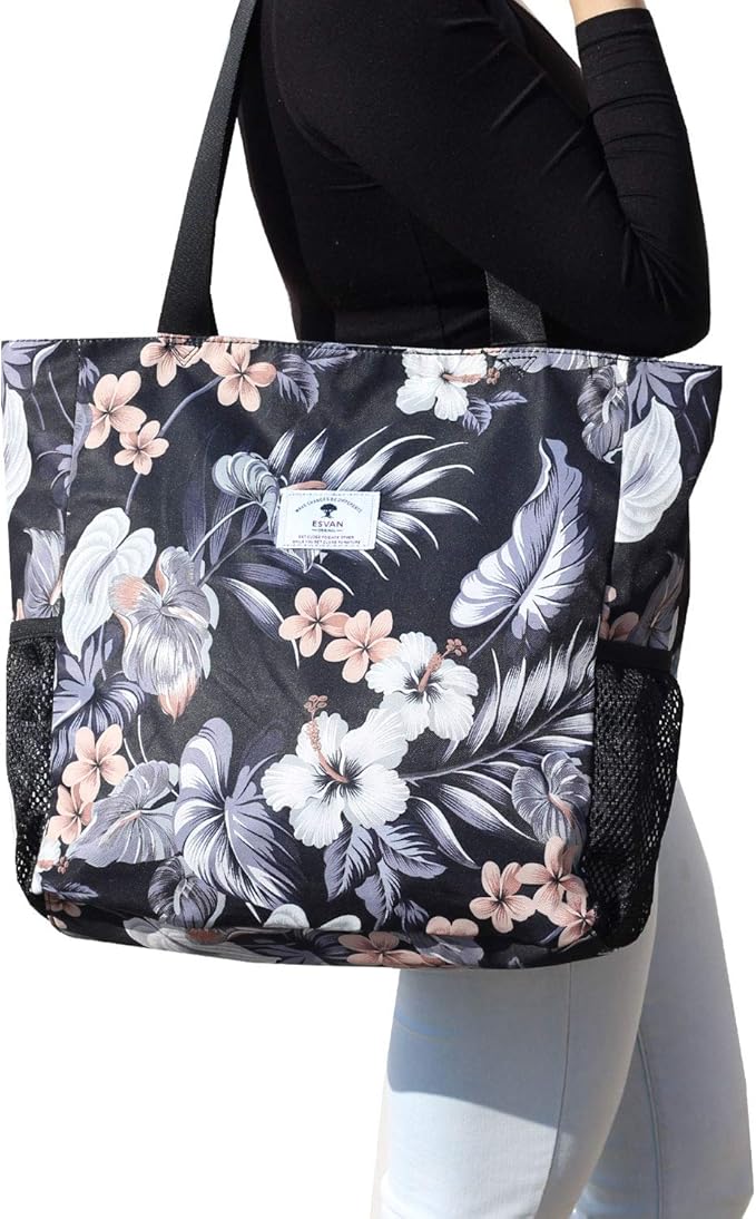 Original Floral Water Resistant Large Tote Bag Shoulder Bag for Gym Beach Travel Daily Bags Upgraded