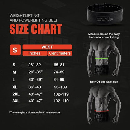 Powerlifting Belt 10mm Thick Genuine Leather 4” Heavy Weight lifting Gym Belt Back Support Strength Training Squats Workouts Fitness Bodybuilding Deadlifts Weightlifting Men Women