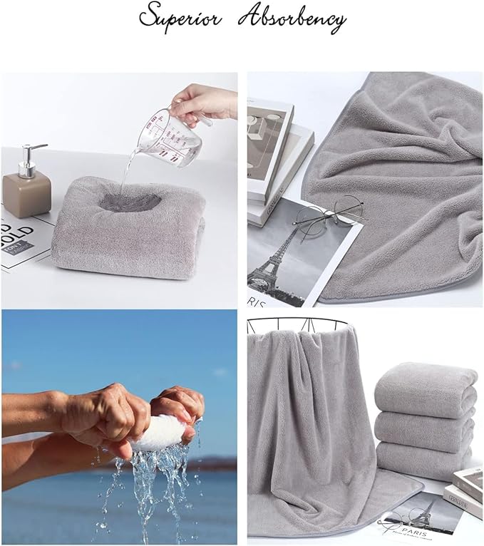 2-Pack Microfiber Bath Towels (27x54 Inches) - Ultra Soft & Quick Dry, 3X Absorbency, Lightweight for Gym, Yoga, Travel & Spa - Perfect for Home, Fitness & Post-Workout