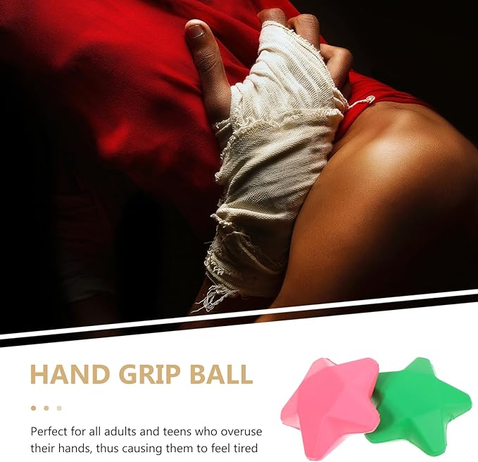 BESPORTBLE Finger Exercise Ball Hand Grip Strength Trainer, 4pcs Star Shaped Hand Grip Ball Finger Resistance Exercise Squeezer for Adults Hand Workout