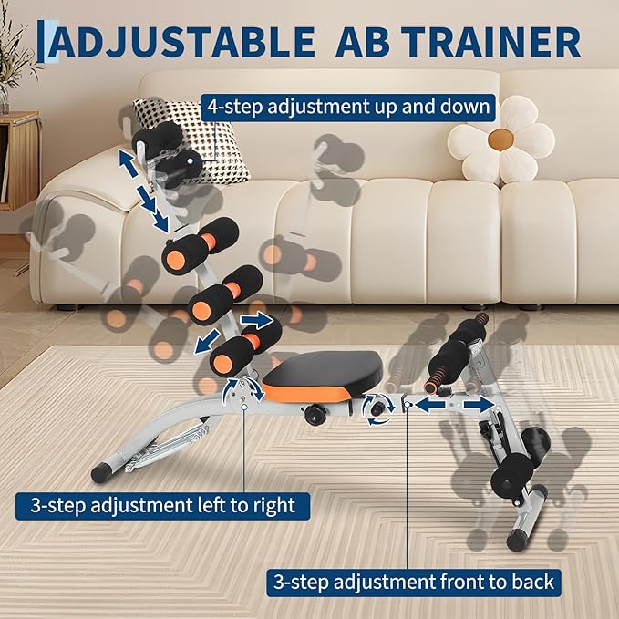 Adjustable Abdominal Trainer,Multi-Functional Ab Trainer Bench for Home Gym