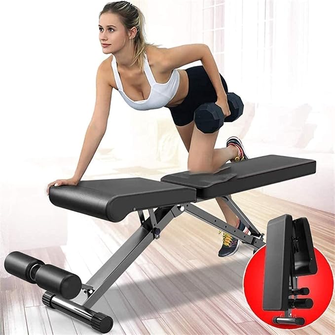 Home Weight Bench,Folding Gym Sit-Up Dumbbell Bench,Durable Sturdy Weight Benches,for Men and Women Full Body Workout,Max Load 300Kg