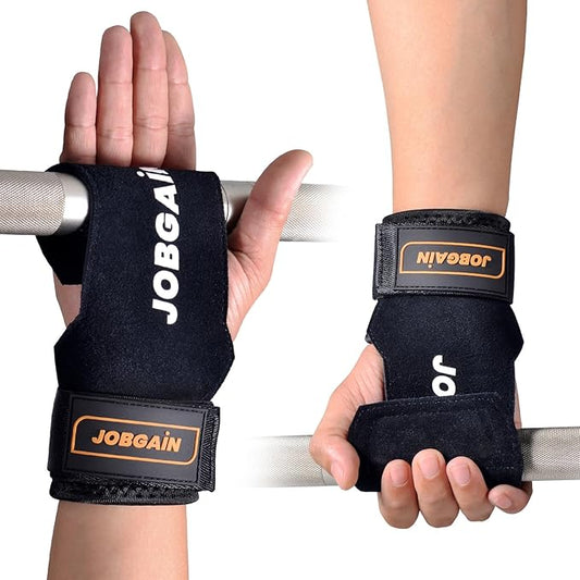 Weight Lifting Wrist Strap, Double Layer Leather Wrist Strap for Deadlift and Powerlifting, Adjustable Neoprene Padded Wrist Wraps, for Men & Women, 1 Pair