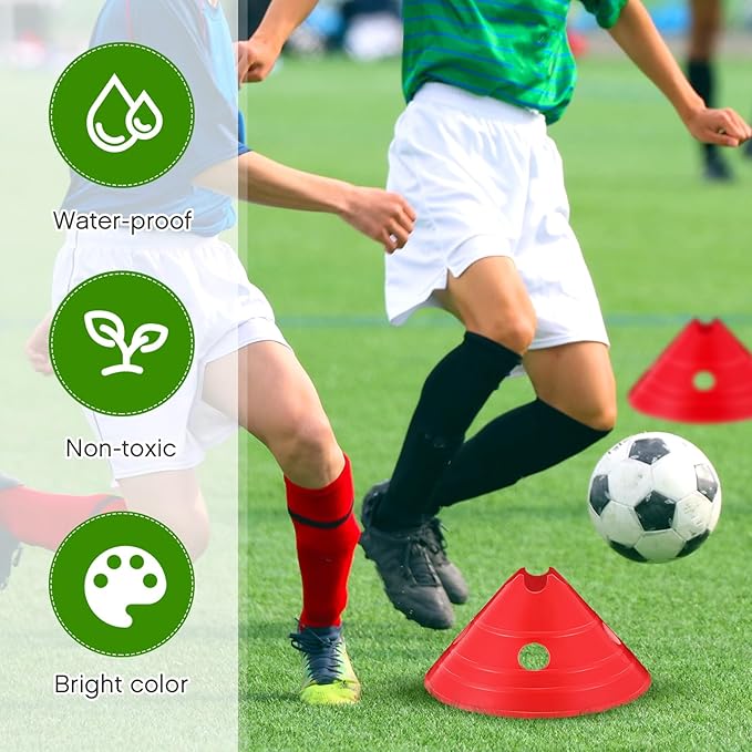 ShinyRelief Jumbo Disc Cones Jumbo Soccer Cones with Mesh Bag Giant Large Agility for Soccer Training Adult Sports