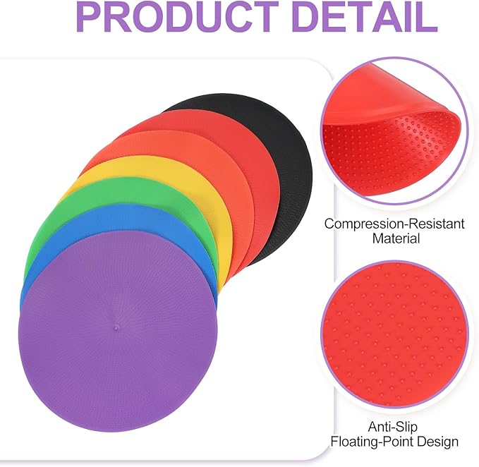PATIKIL Spot Markers Non-Slip Floor Dots Agility Markers Flat Field Cones Poly Dots