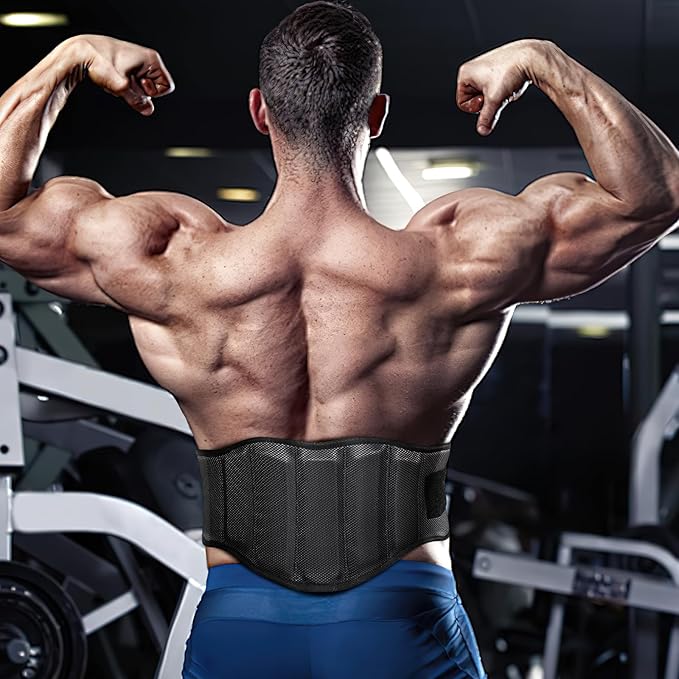 Weight Lifting Belt for Men Women, 8" Back and Lumbar Support Gym Belt for Bodybuilding, Fitness, Powerlifting, Cross Training