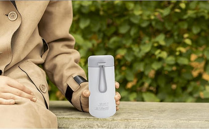 9oz Water Bottle Small Double Wall Insulated Mug,304 Stainless Steel for Hot&Cold Drinks,Leak Proof Water Bottle Vacuum Insulation with Carry Handle Beige