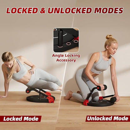 Sit Up Machine, Upgraded Ab Machine with Flat Backrest Multi-functional Ab Exercise Equipment for Home Gym with Angle Locking Accessory/4-Level Resistance/Massage Roller/330LBS Steel Frame