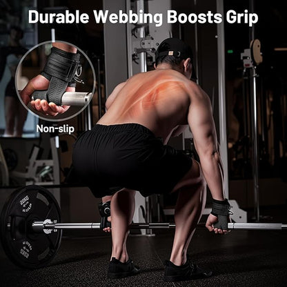 MANUEKLEAR Non-Slip Wrist Straps for Weightlifting Deadlifting, Gym Lifting Straps with D Rings for Cable Machine Workout, 10mm Neoprene Padded Weight lifting Wrist Wraps for Men Women