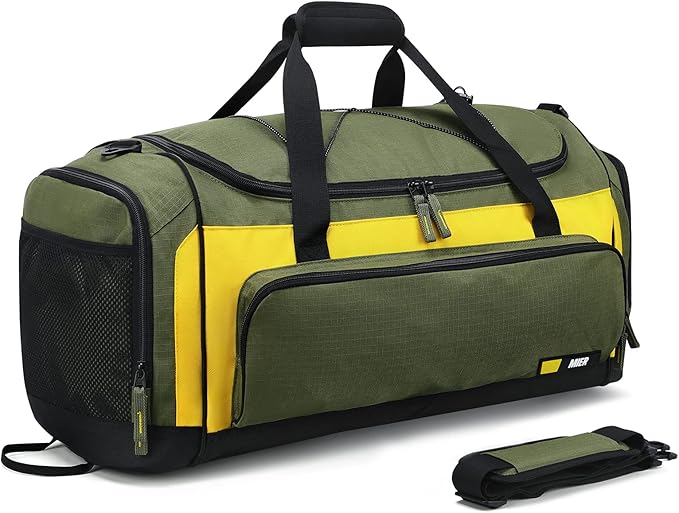MIER Large Gym Bag for Men Sports Duffle Bag with Shoe Compartment 60L Lightweight Duffel Bags for Workout Fitness Travel, Blue