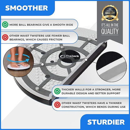Daiwa Felicity Figure Trimmer Ab Twister Board - Waist Twister Machine for Core & Abs Exercise - Waist Twisting Fitness Tool, Dizzy Disc Twist Board for Slimming Workout with Magnets Reflexology