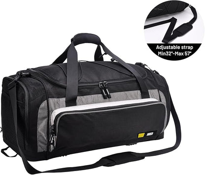 MIER Large Gym Bag for Men Sports Duffle Bag with Shoe Compartment 60L Lightweight Duffel Bags for Workout Fitness Travel, Blue