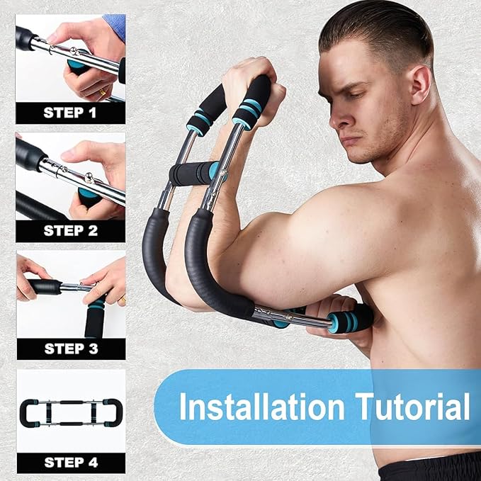 HOTWAVE Twister Arm Exerciser,Adjustable Spring Workout Bar, Forearm Triceps Chest Enhanced Exercise Strengthener,Portable Home Fitness Equipment