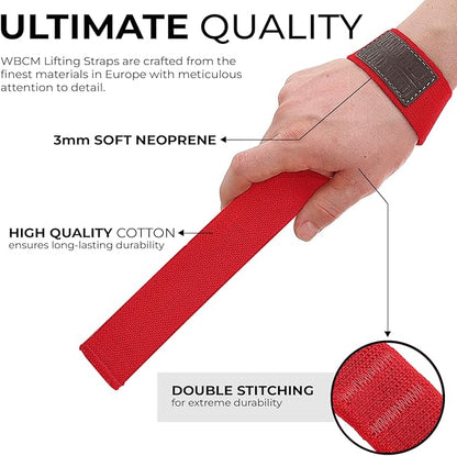 WARM BODY COLD MIND Lasso Lifting Wrist Straps for Cross Training - Rated at 770 lb - Hand Wraps for Olympic Weightlifting, Powerlifting, Weight Lifting, Bodybuilding Strength Deadlift Gym Bar, Cotton