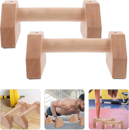 Push-Up Bars Wooden Pushup Handles Strength Training Pushup Stands 25Cm Beech Wood Pair for Indoor Outdoor Workout Fitness Equipment