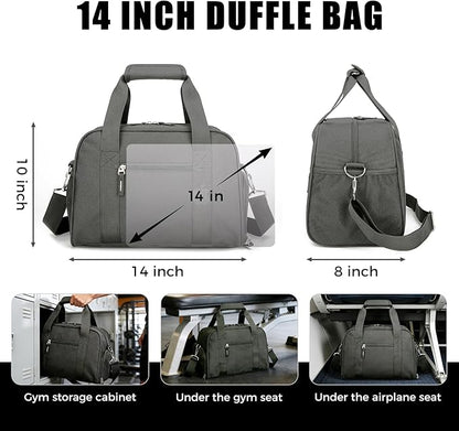 SeaRock 14 inch Small Gym Bag for Men & Women, Mini Duffle Bag with Shoe Compartment, Carry On Duffel Bag for Travel Sports, Dark Grey