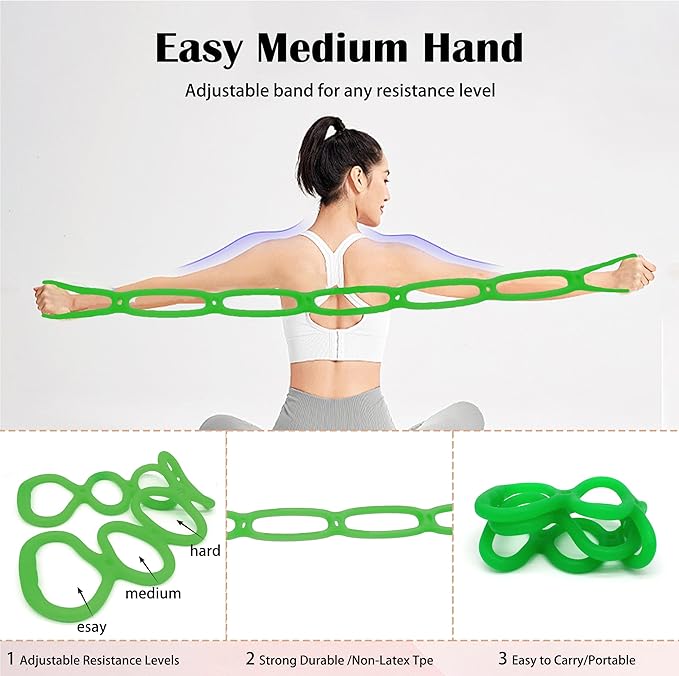 7 Ring Adjustable Loop Resistance Bands for Working Out Walk at Home，Workout Bands Exercise Stretch Band for Women&Men Fitness, Yoga, Pilates-Non-Slip, Durable Rubber, Home/Gym Use