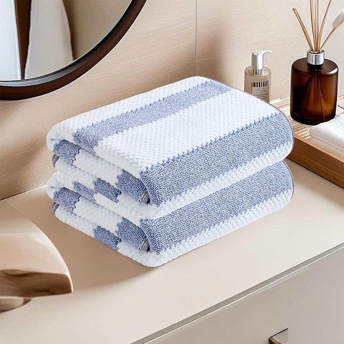 2-Pack Microfiber Bath Towels (27x54 Inches) - Ultra Soft & Quick Dry, 3X Absorbency, Lightweight for Gym, Yoga, Travel & Spa - Perfect for Home, Fitness & Post-Workout
