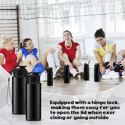 Mifoci 20 Pieces Water Bottle Bulk 17 oz Plastic Water Bottles Bulk Gym Sports Adults Reusable Large Bottles with Leak Proof Flip Top for Party Outdoor (Solid Black)