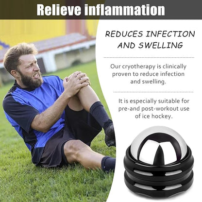 Stainless Steel Massage Roller Ball - Ice Therapy for Muscle Pain Relief, Sore Muscles, and Tension Alleviation Cold & Hot Therapy for Back, Shoulders, Legs, and Calves Myofascial Release Tool