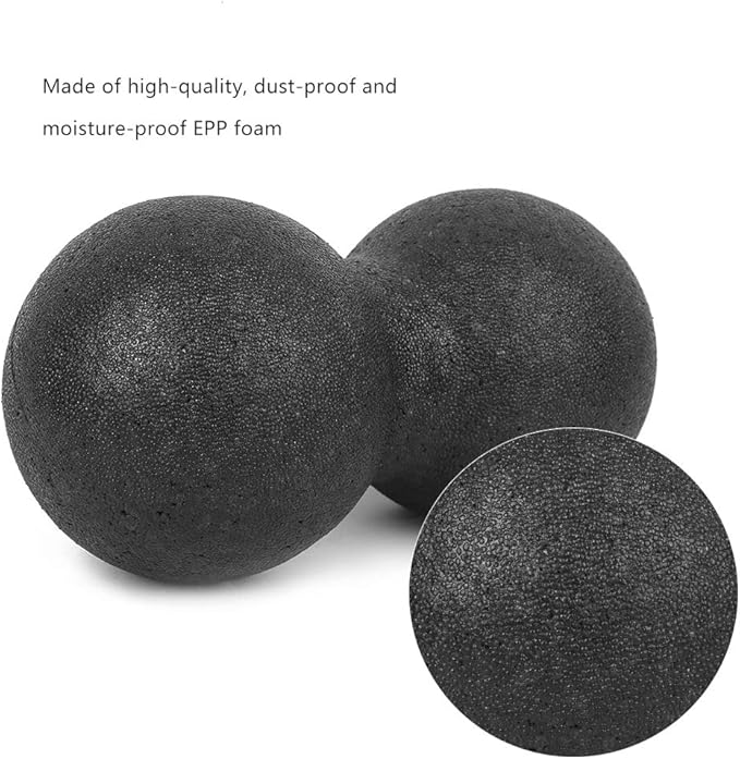 VINGVO Peanut Massage Ball, 24x12cm EPP Sports Massager Fitness Yoga Ball Massage Ball for Back Massage Acupuncture Points Massaging Equipment for Massaging Neck, Arms, Calves (Black)