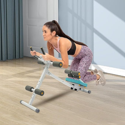 Ab Abdominal Exercise Machine, 265Lbs Adults Ab Trainer Machine with LCD Display and Resistance Bands, Foldable Core Workout Equipment for Home Gym Workout Waist Trainer